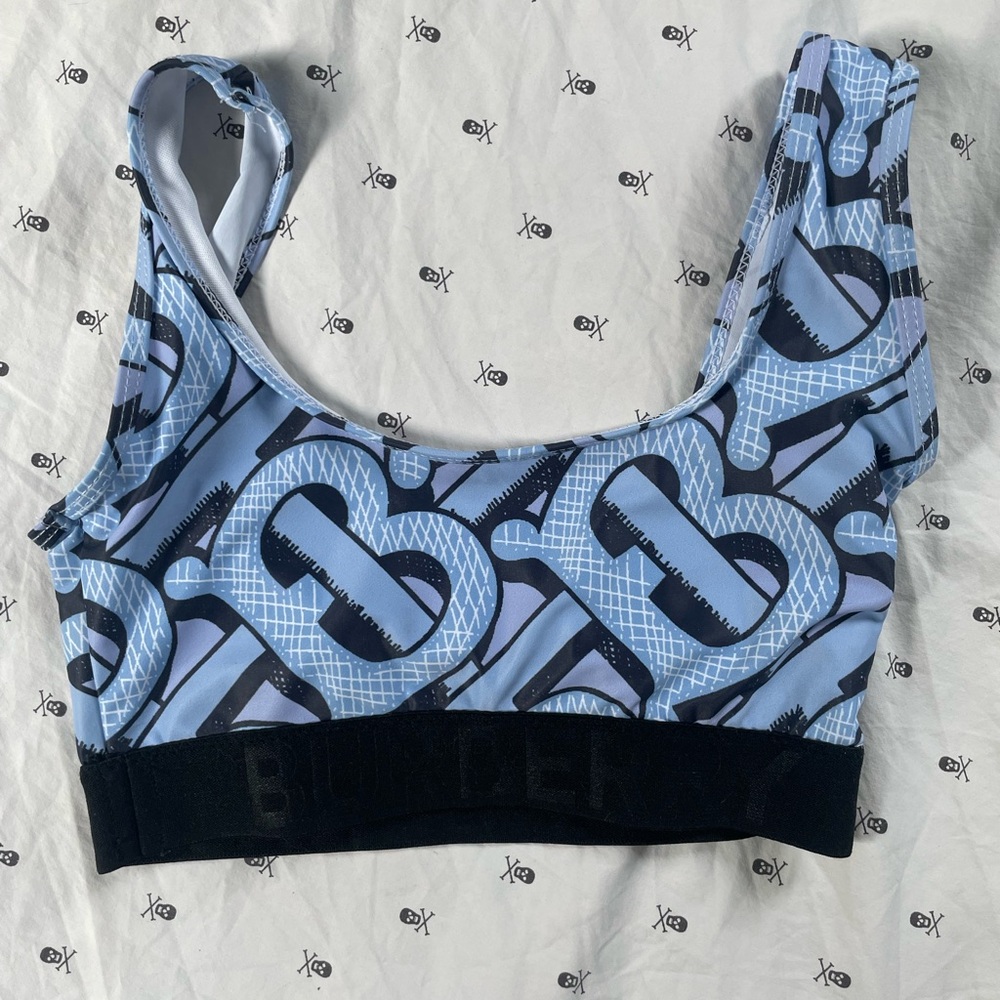 Burberry Light Blue Monogram Bikini top